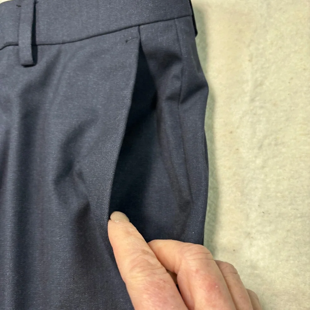 Kenneth Cole Reaction Men Navy Dress 30x32‎ Flat Front Stretch Trousers #k34